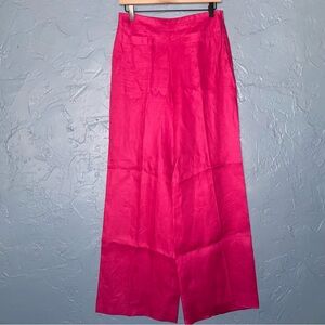 MNG Mango Vibrant Pink Wide-Leg Trouser Pants